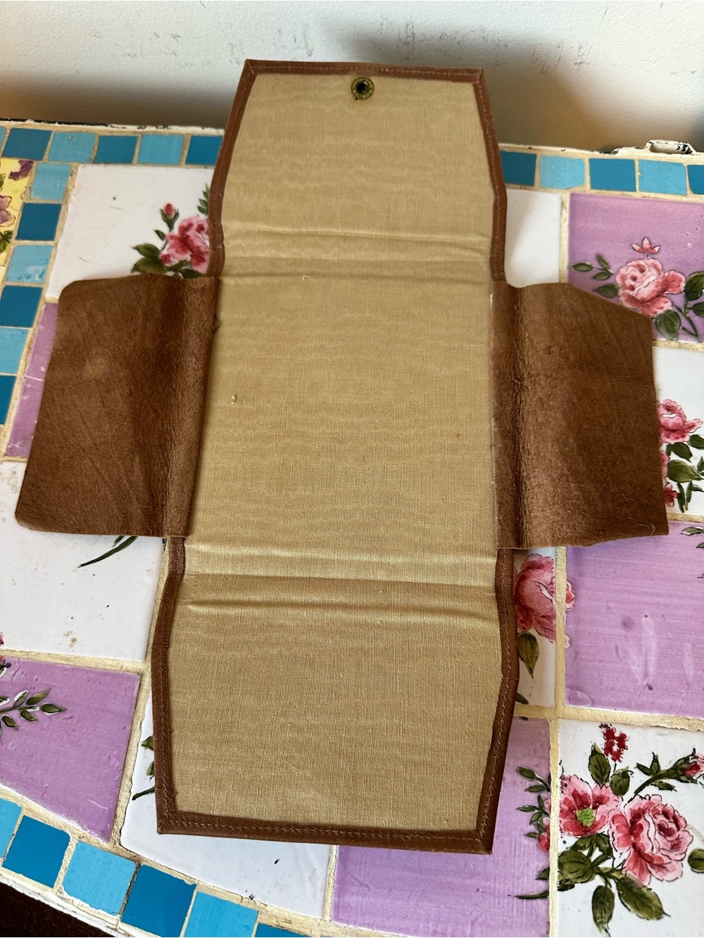 Vintage Brown 'Handkerchiefs' Cosmetic Pouch - Picture 3 of 5